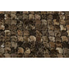 Brown marble mosaic tiles featuring Emperador Dark Marble FAN Raindrop polished design
