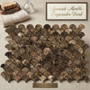 Emperador dark marble fan raindrop mosaic polished tile in dark brown and beige with natural veining