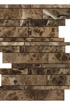 Emperador Dark Marble Manhattan (Random-Strip) Mosaic Polished