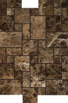 Emperador Dark Marble Mini-Versailles Pattern Mosaic Polished
