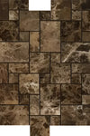 Emperador Dark Marble Mini-Versailles Pattern Mosaic Polished