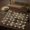 Brown and cream emperador dark marble octagon mosaic tile with cream marfil white square accents in patterned design
