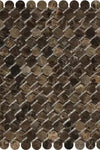 Emperador Dark Marble Penny-Round Mosaic Polished
