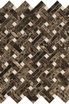 Emperador Dark Marble Stanza w/ C. Marfil Dots Mosaic Polished