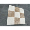 Beige and white checkered tile floor mat with marble-like texture for Emperador Light Marble 12X12 polished product