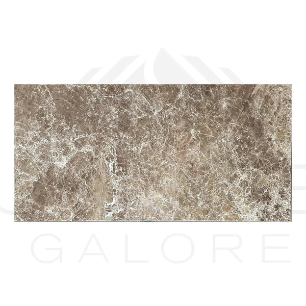 Rectangular Emperador Light Marble slab for polished tile installation at $7.99/Sq.Ft