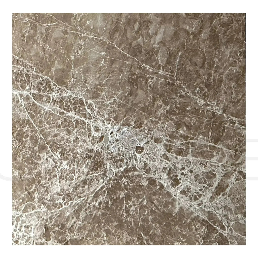 Brown Emperador Light Marble slab with white veining for polished tile flooring