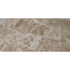 Emperador Light Marble 3x6 Tumbled brown marble floor tiles for elegant interior design