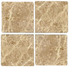 Four square Emperador Light Marble 4X4 Tumbled tiles arranged neatly