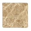 Square marble tile Emperador Light Marble 4X4 Tumbled showcasing a luxurious finish