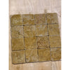 12-pack of Giallo Reale Gold-Yellow Marble 4x4 Tumbled Tiles with natural veining