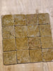 12-pack of Giallo Reale Gold-Yellow Marble 4x4 Tumbled Tiles with natural veining