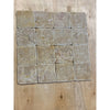 19th century French stone paving tiles in weathered gray and brown hues with rustic design for Giallo Reale Marble 4x4 Tumbled Tile