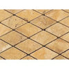 Gold Yellow Travertine 2X4 Diamond Rhomboid Mosaic Tumbled Tile with diamond pattern