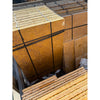 Gold yellow travertine Versailles pattern tile set, 4 pcs unfilled brushed chiseled
