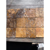Gold/Yellow Travertine 4x4 Tumbled rustic stone tiles in earthy tones