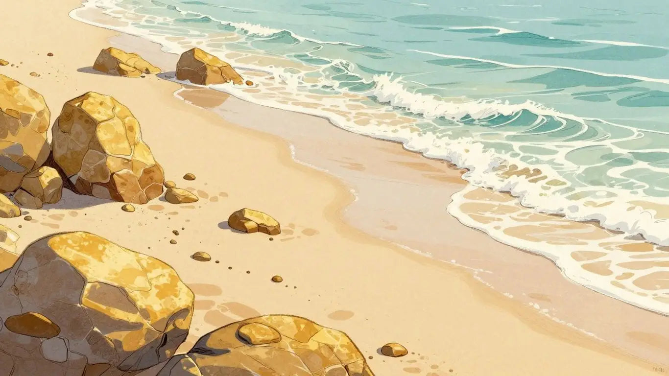 Golden Beach Limestone formations on a sunny shore.