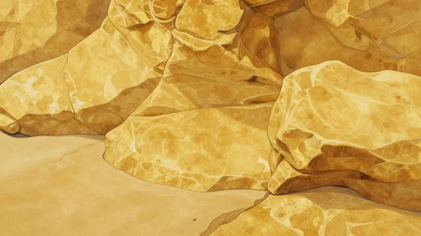 Golden Beach Limestone sketch with warm golden hues.