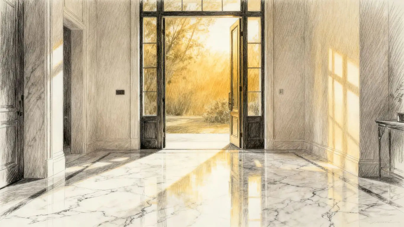 Durable marble flooring installation and care