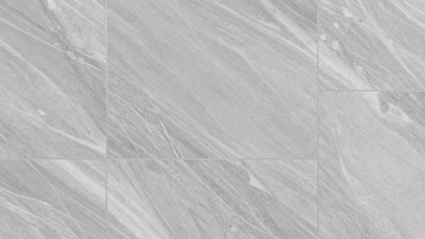 Silver travertine tiles with subtle veining