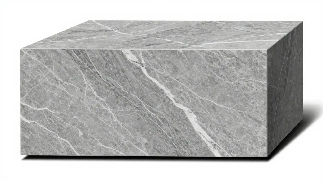 Bardiglio marble sketch with gray tones and white veining.