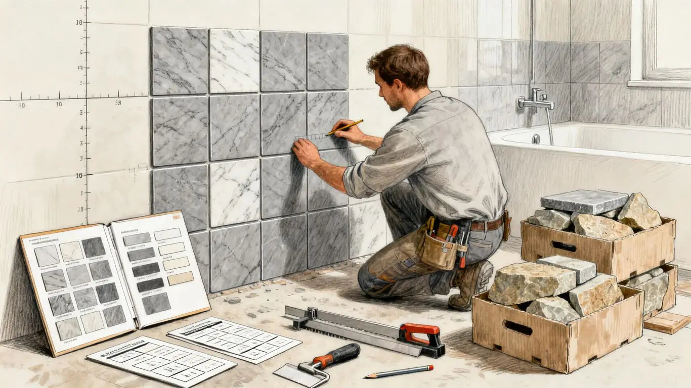 Planning Bardiglio marble tile installation