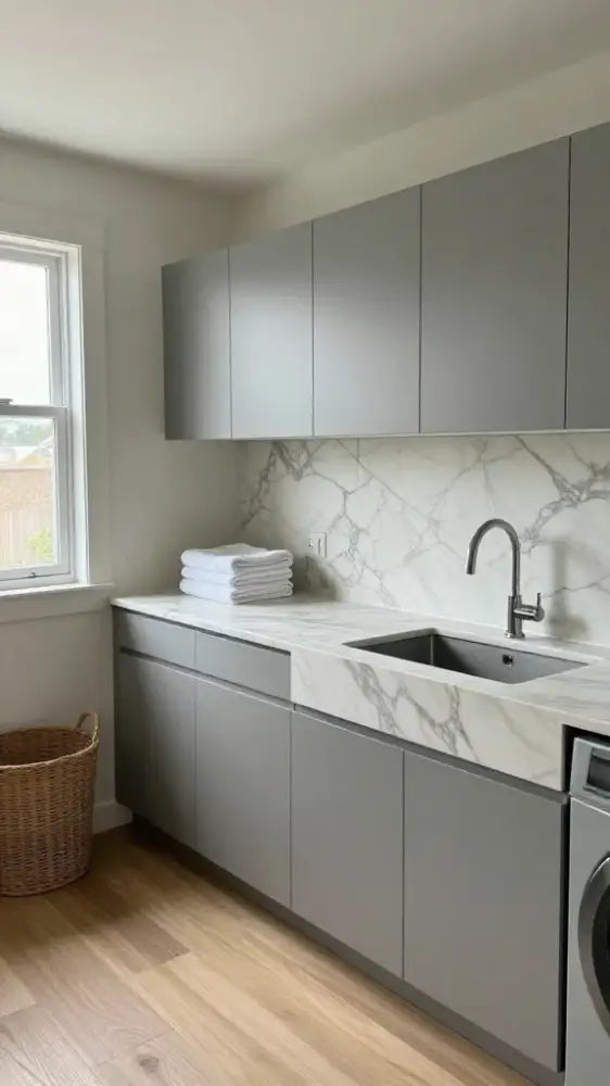 Sleek Laundry Room Worktops