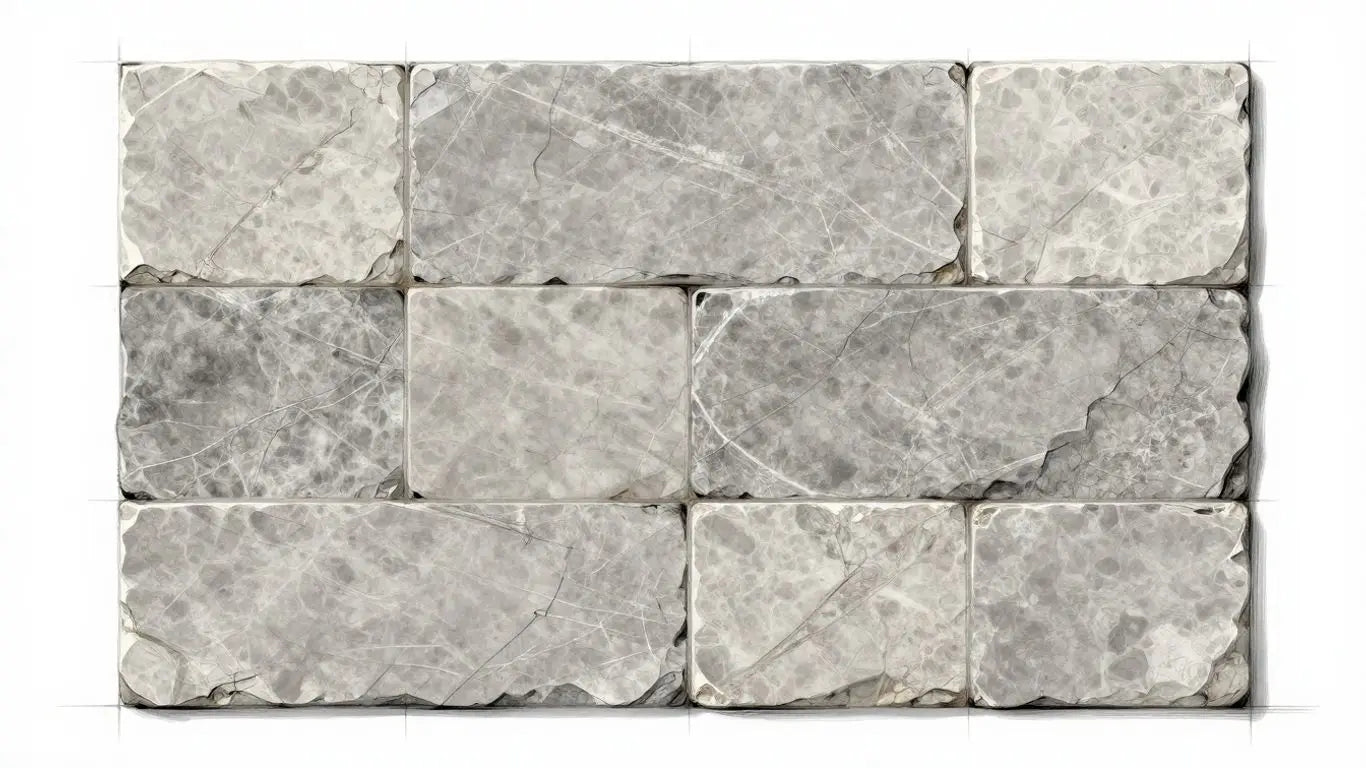 Sketch of Nova Grey Limestone tiles