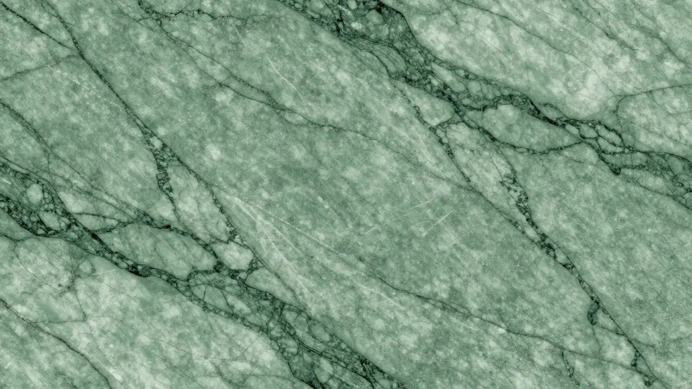 Verde Alpi marble slabs with green veining.
