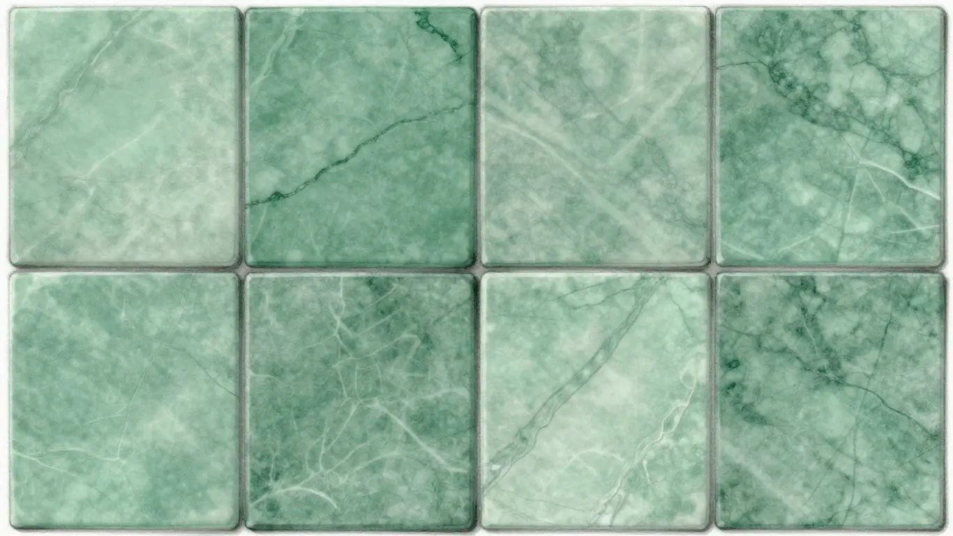 Sketch of Ming green marble tiles with subtle veining.