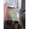 Green Onyx 3/8x3/8 staggered tight-joint mosaic polished tile panel