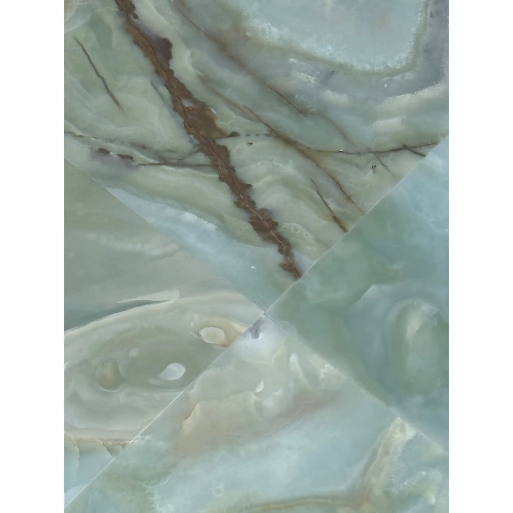 Swirling green onyx slab from Green Onyx Marble 12X12 Polished collection