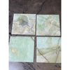 Green Onyx Marble 12x12 polished tile with swirling green white veining