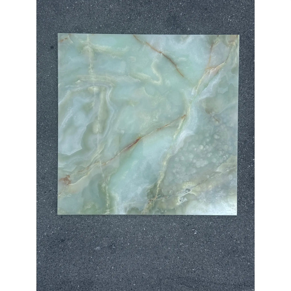 Square green onyx tile in Green Onyx Marble 12X12 Polished for elegant flooring