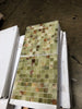 Green and beige onyx 1x1 mosaic tile panels, polished