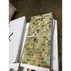 Green onyx marble 1x1 polished mosaic tile with green beige stone pattern