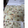 Green onyx marble 1x1 mosaic tile polished with creamy white base and amber brown green veining patterns
