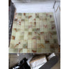Green onyx marble 1x1 mosaic polished tile with pale green creamy base and brown reddish swirling veins