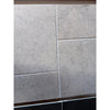 Greyhaven 12x12 limestone honed gray stone-effect wall tiles with subtle texture and grout lines