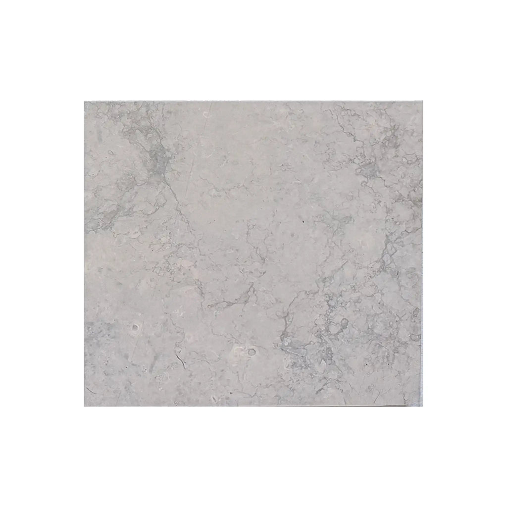 Light gray Greyhaven 12x12 limestone honed tile with subtle veining