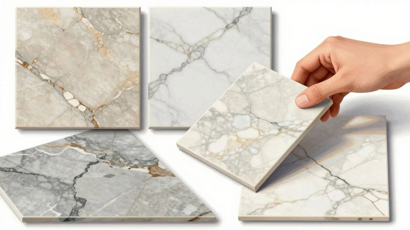 Custom marble tiles selection sketch