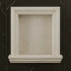 Framed marble wall niche from Hand Made Marble Shampoo Niche for elegant bathroom decor
