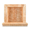 Ornate marble shelf featured in Hand Made Marble Shampoo Niche for elegant display