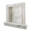 Hand Made Marble Shampoo Niche featuring an elegant marble shower storage design