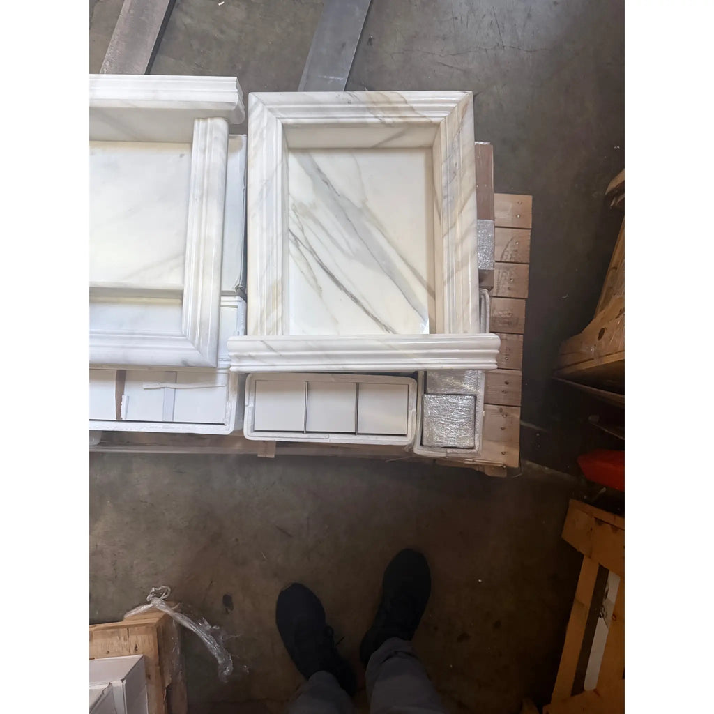 Hand Made Marble Shampoo Niche featuring elegant marble shower niches for sophisticated bathrooms