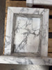 Handmade White Marble Shampoo Niche with Grey Veining and Fireplace Surround Design