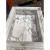 White marble fireplace surround with grey veining for Hand Made Marble Shampoo Niche