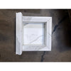 Handmade white marble shampoo niche with elegant classical molding