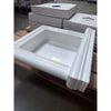 White rectangular marble sink with fluted front apron in Hand Made Marble Shampoo Niche