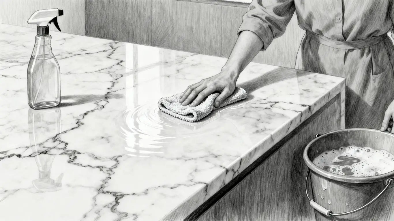 Natural stone surface cleaning and care tips